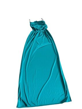 Vintage Zum Zum Turquoise Strapless Maxi Dress disco vibes